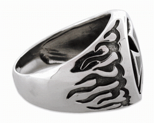 110213 Sterling Silver Flaming Iron Cross Ring 2
